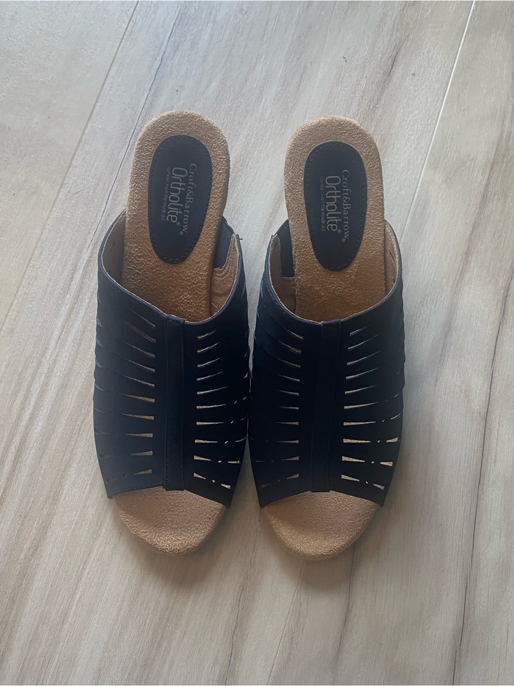 Croft & Barrow Black Slide Sandals with Cushioning